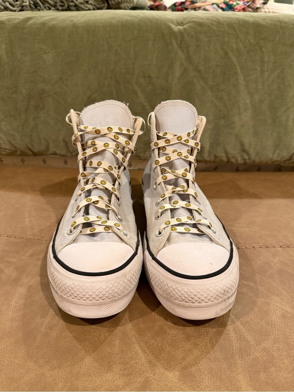 Converse Platform High-Top Canvas Sneakers in Pale Blue Women’s Size 10 - Picture 2 of 8